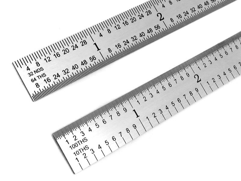 Benchmark Tools 466651 Flexible 12 Inch 5R Machinist Rule with 1/10, 1/100, 1/32 and 1/64 Markings Stainless Steel Non-Glare Satin Chrome Finish Conforms to EEC-1 Accuracy Standards (1) - Image 2